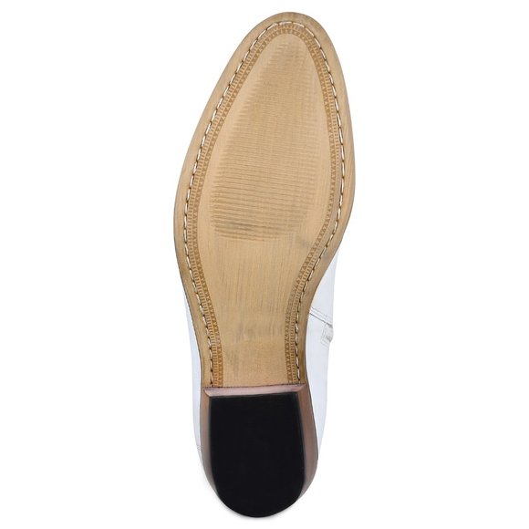 LIBERTYZENO Men's Leather High Ankle Zipper Retro White Boots - Picture 7 of 7